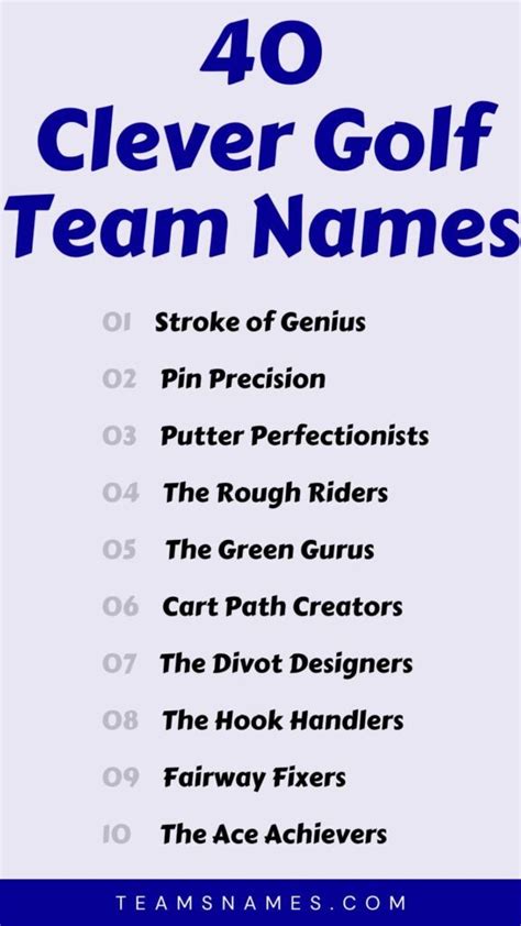 300+ Cool Golf Team Names for Ladies, Bad Golfers, and More