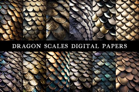 Dragon Scales Digital Papers Grafik Von AnaKaoni · Creative Fabrica