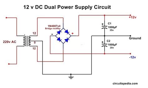 Dual Power Supply Circuit Diagram |12v,15v, 9v Regulated Dual Power Supply