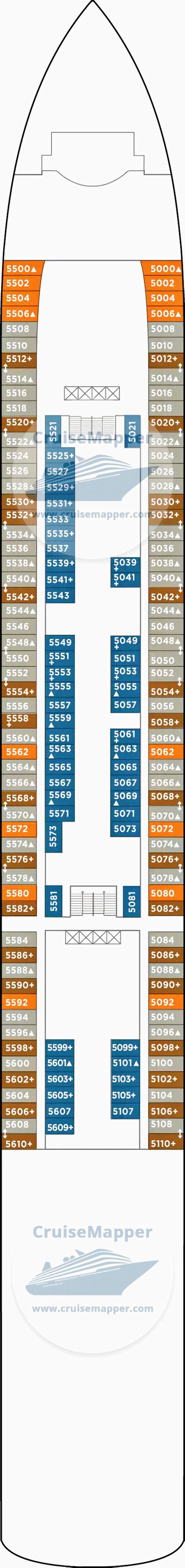 Norwegian Jade deck 5 plan | CruiseMapper