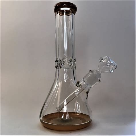 Thick Glass 9mm Beaker Bong with Color Accents - Kings Pipes