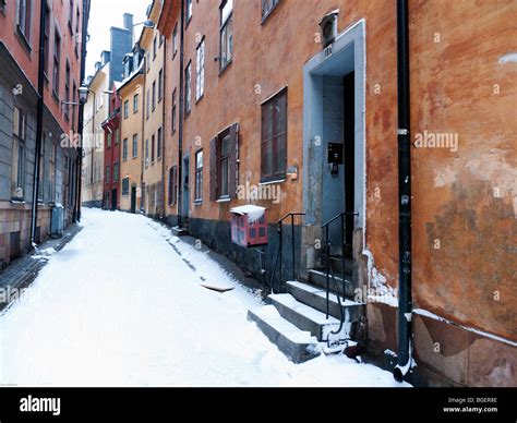 Stockholm district Gamla Stan old town district in winter in Sweden Stock Photo - Alamy