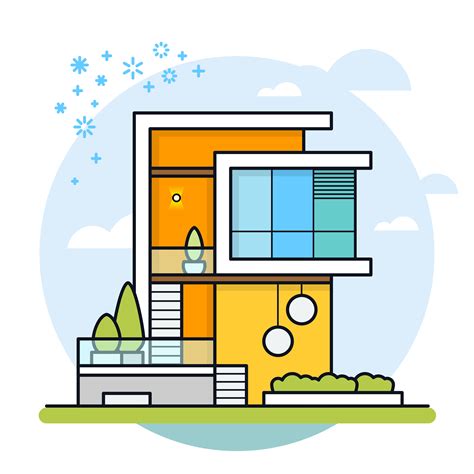 Vector illustration of modern house. 552065 Vector Art at Vecteezy