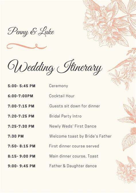 Template Wedding Program Examples