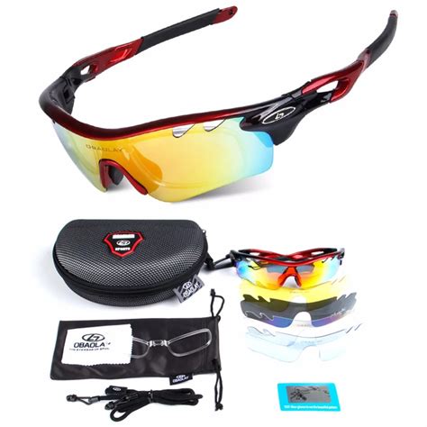 5 lens Polarized Cycling Sunglasses Sport Cycling Glasses Mens Mountain Bike Goggles UV400 ...