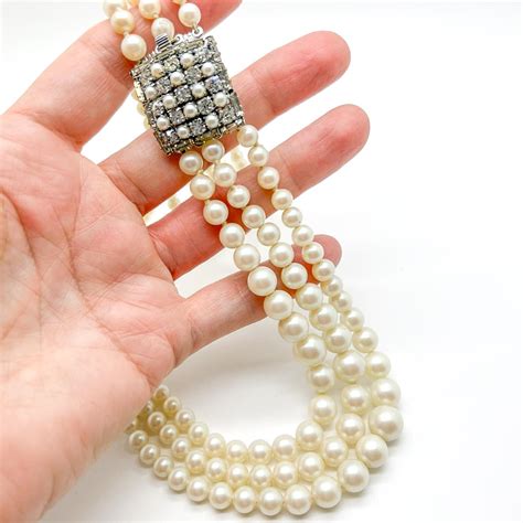 Vintage Pearl & Crystal Necklace | Vintage | Jennifer Gibson Jewellery