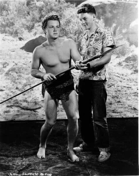 Johnny Sheffield and his brother on the set. | Classic films, Tarzan, Cute guys