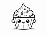 Cute Muffin Drawing For Coloring  Page sketch template