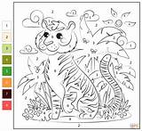 Color By Number Tiger coloring Page  Free Printable Coloring Pages sketch template