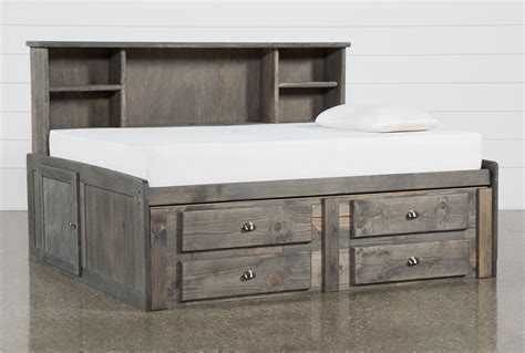 Summit Grey Full Bookcase Daybed Bed with 4-Drawer Storage Unit - $730 | Daybed bedding, Drawer ...