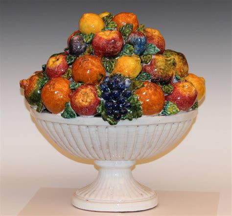 Large Vintage Italian Majolica Pottery Fruit Bowl Table Centerpiece at 1stdibs