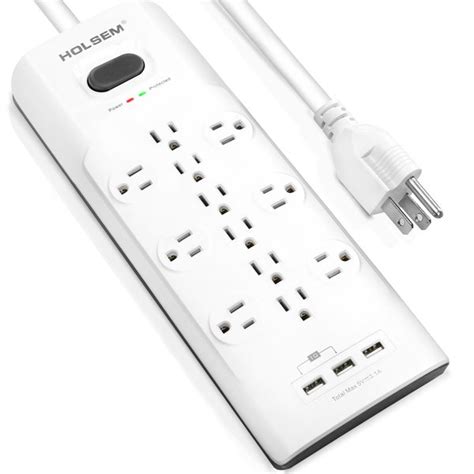 Surge Protector 12 Outlets 3 USB Ports White - Buy Surge Protector ...