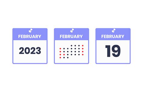 February 19 calendar design icon. 2023 calendar schedule, appointment ...