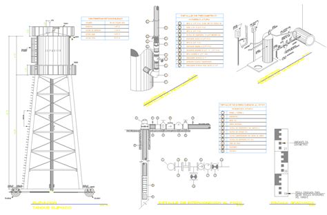 Elevated tank dwg drawing and plan - Cadbull