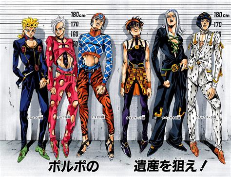 Jojo part 5 protagonists (coloured) | Jojo, Immagini, Passione