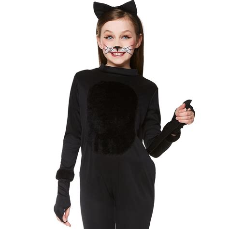 Girls Halloween Black Cat Costume Child Fancy Dress Outfit | Cat outfit halloween, Cat woman ...