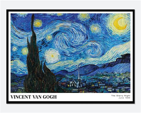 Van Gogh the Starry Night 1889 Vintage Poster Art Print | Etsy