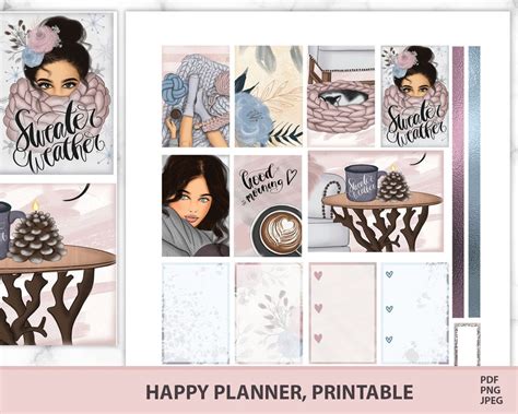 MAMBI Printable Planner Sticker Kit Fits Happy Planner Classic, Digital ...