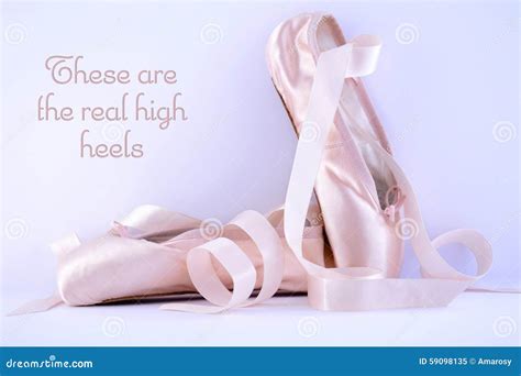 Pointe Ballet Shoes with Quote Text Stock Image - Image of accessory ...