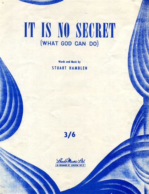 It Is No Secret (What God Can Do) Sheet Music PDF. Stuart Hamblen | Sheet music, Sheet music pdf ...