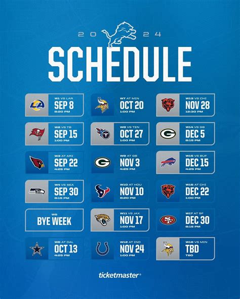 Detroit Lions Schedule 2024: A Comprehensive Overview