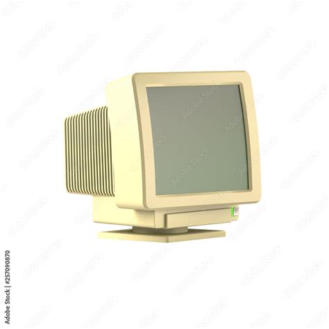 Vintage Retro Computer Monitor on Isolated White Background Vaporwave - 3D Illustration Stock ...