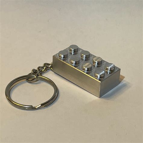 Metal Lego Brick Keychain Aluminum - Etsy