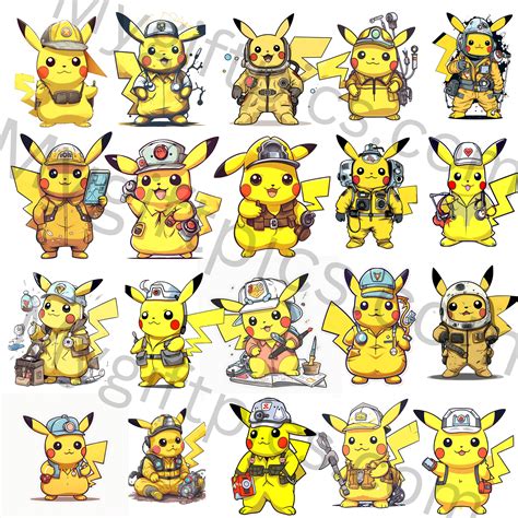 Pikachu Clipart Bundle PNG PDF / 20 Pikachu Clipart Images / Digital ...