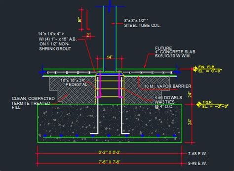 Column Detail Drawing Pdf : Column Drawing Foundation Structure Dwg Typical Detail File Footing ...