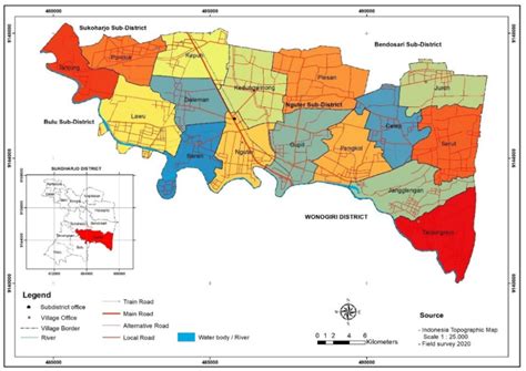 The administration Map of Nguter Sub-District in Sukoharjo | Download Scientific Diagram