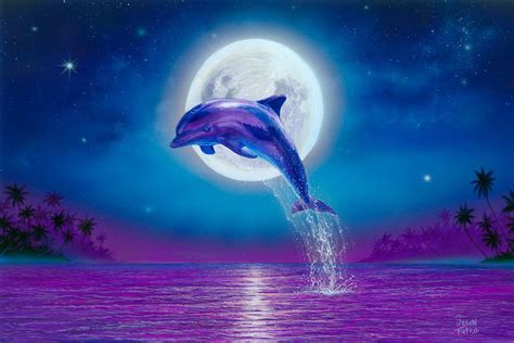 Dolphin Wall Decor, Dolphin Canvas Art, Large Beach... - Jason Fetko