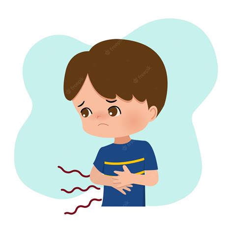 Premium Vector | Boy touching his stomach as he feel hungry. stomach pain, ache, hurt. flat ...