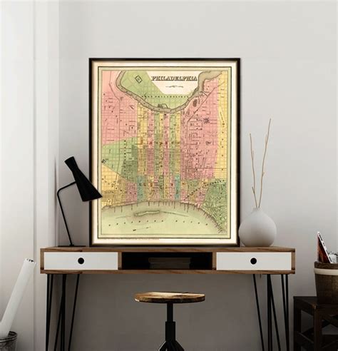 Old Map of Philadelphia Vintage City Map Archival Giclee Print on Paper ...