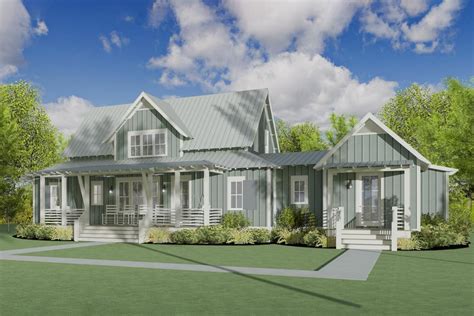 Plan 130043LLS: Comfortable Coastal Country Farmhouse with Connected ...