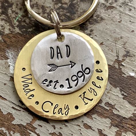 Christmas Gifts for Dad Personalized Dad Keychain with Kids | Etsy