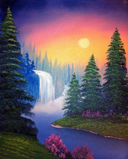 Waterfall Landscape Painting Tutorial Simple Waterfall Painting Easy