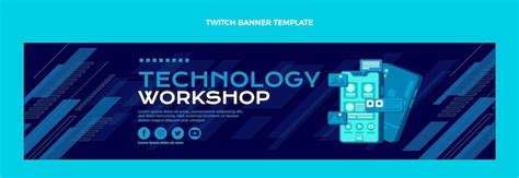 Free Vector | Flat design minimal technology twitch banner