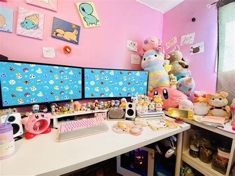 Kawaii Gaming Desk Setup