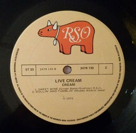 CREAM Live Cream Vinyl Lp Record 1975 Aus Press – Record Shed ...