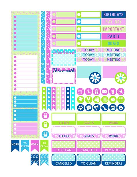 Blue monthly planner stickers, number stickers, pink printable stickers ...