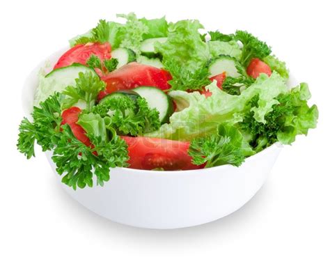 Bowl of mixed salad against a white ... | Stock image | Colourbox