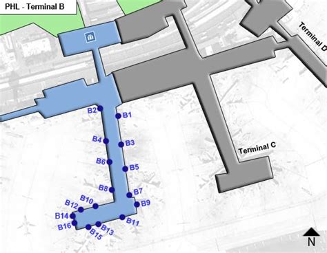 Philadelphia Airport PHL Terminal B Map