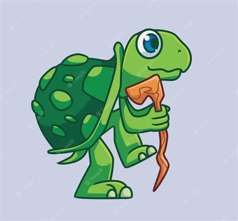 Premium Vector | Cute cartoon turtle walking isolated cartoon animal illustration vector