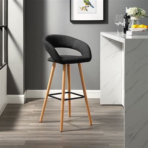 Better Homes & Gardens Modern Curved Open Back Bar Stool, Black - Walmart.com