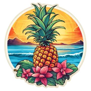 Pineapple Paradise Sticker, Pineapple Paradise, Sticker, Transparent PNG Transparent Image and ...