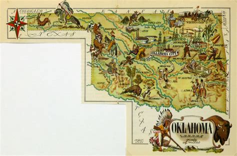 Oklahoma Pictorial Map, 1946