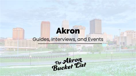 Akron Events - Calendar View — The Cleveland Bucket List