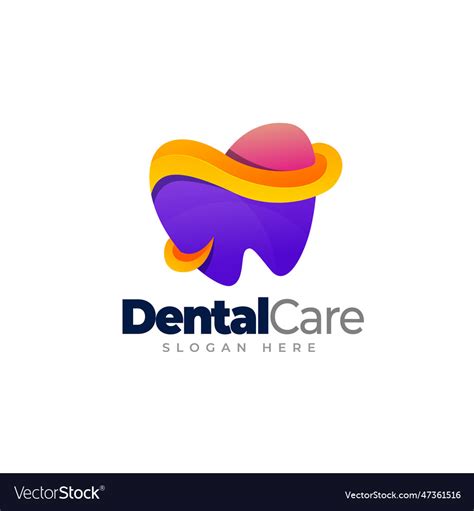 Dental care logo template design Royalty Free Vector Image