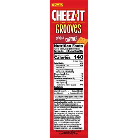 Cheez It Nutrition Facts Label - Pensandpieces