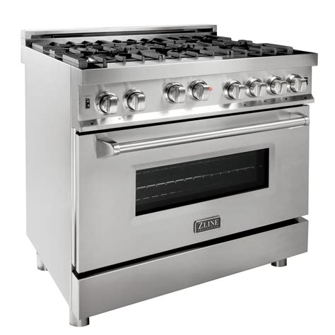 ZLINE Kitchen and Bath 36 in. Professional 4.6 cu. ft. 6 Gas on Gas Range in Stainless Steel ...